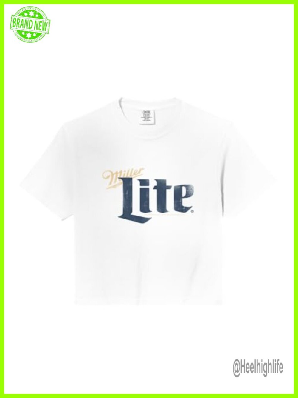 Miller Lite Tonal Washed Logo Comfort Colors Crop Top